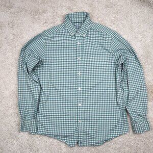 Vineyard Vines On The Go Performance Checkered Shirt Mens Medium M Brrr Green